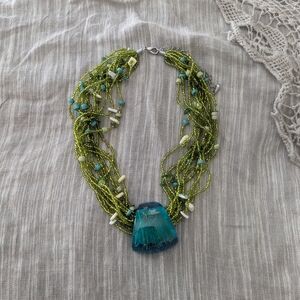 Green and Blue Beaded Necklace